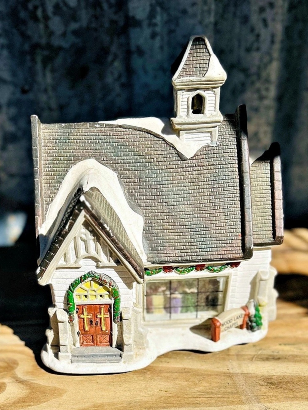 Department 56 Wood Lake Chapel Christmas Village Decor